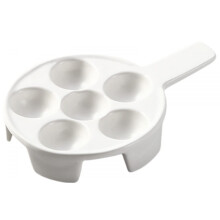 Keramik Escargot Backform 6 Löcher Mit Griff für Küche Kochen, Schneckenplatte, Weiße Keramik, Antihaftmaterial