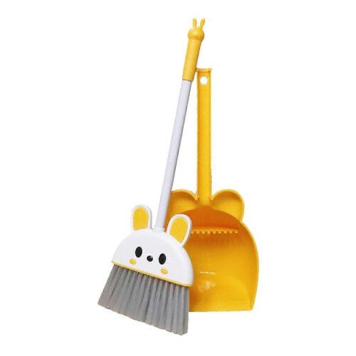 Toddlers Broom And Dustpan Set Rabbit Shape Plastic Cleaning Tools For Home Use 1Set 1