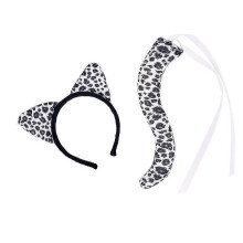 (Panter) Zebra Giraffe Oren Hoofdbanden Staart Set Dierenkostuumset Voor Cosplay
