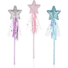 (Viola Rosa Blu) ZK-3 Confezione di decorazioni per feste di compleanno con bacchetta magica a forma