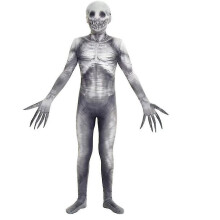 (110)Tutina da zombi + copri teschio Cosplay Horror Gioco Genitore-bambino Costume da festa Halloween
