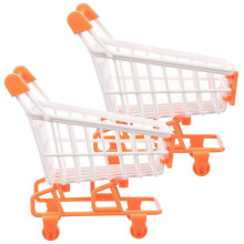 Kleinkind Einkaufswagen Spielzeug für Kinder 6Pcs Orange Kunststoff Rollenspiel