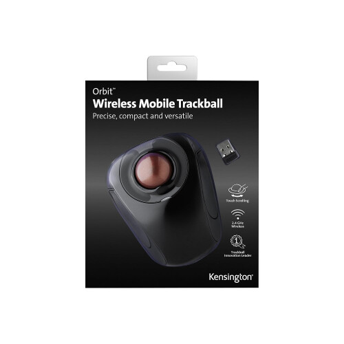 Kensington Orbit Wireless Trackball Maus mit Touch Scroll Ring (K72352EU), Schwarz 2