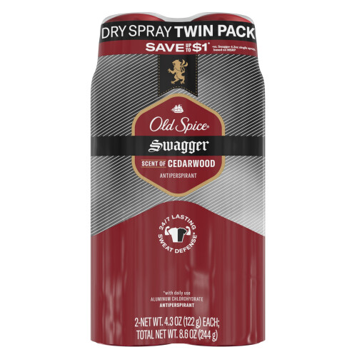 Old Spice Old Spice Antiperspirant & Deodorant Spray Swagger, 4.3oz (2-pack)