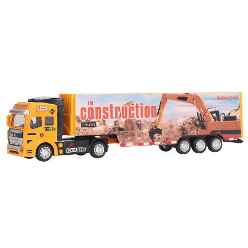 (Style 2)Transport Cart Toy Educational Simulation Alloy Plastic Pull Back Carrier Vehicle Model For