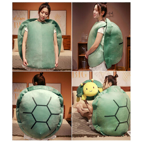 (green)Turtle Shell Pillow Plush Toy Turtle Shell Cosplay Prop 60cm, Wearable Turtle Shell Pillows Adults 2