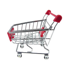 Trolley Speelset Mini Winkelwagen voor Kinderen Spelend 2 Stuks Zilver Metaal