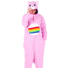 (XL-Pink) Unisex Erwachsene Tier Onesie Plüsch Pyjama Plüsch Einteiler Cosplay Kostüm Schöner Bär