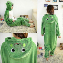 (XL) Unisex Erwachsene Frosch Cosplay Kostüm Tier Pyjama Onesie Kigurumi Overall Nachtwäsche