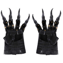 Unisex Gothic Punk Halloween Dragon Claw Handschuhe Metallbesetzte Lange Fingernägel Kunstleder Fäustlinge