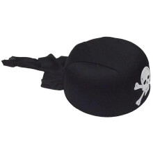 Unisex Halloween Weißer Totenkopf Ball Party Supply Runder Piratenhut Piratenkostüme Zubehör (Schwarz)
