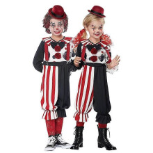 (S 110-128 cm) Unisex-Kind Purim Niedliches freches Clownkostüm Bunter Zirkus Harlekin Cosplay Karneval