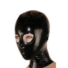 (Typ A S) Unisex-Latex-Kapuzenmaske mit offenem Mundloch, Kopfbedeckung, Kopfbedeckung, Vollgesichtsmaske