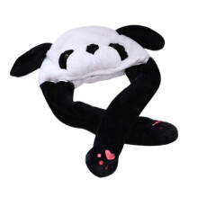 Panda-Hut mit Ohren, lustiges Cartoon-Tier-Plüschtier für Kinder und Erwachsene