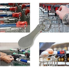 (Silber) Universal-Einkaufswagen-Entriegelungsschlüssel, 2 Stück, langlebiger Schlüsselanhänger aus