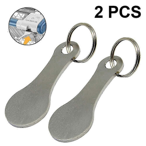 Universal Shopping Trolley Release Key 2Pcs - Removable Token Key Chip for Trolleys
