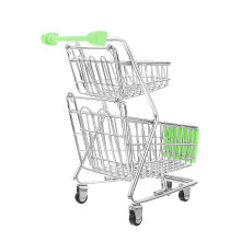 Spielzeug-Supermarktwagen, doppellagiges Trolley-Spielzeug für die Dekoration, 4 Stück
