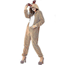 (M) Unisex Erwachsene Weihnachten Rentier Kostüm Mädchen Frauen Kapuze Gemütlich Rehkitz Hirsch Kostüm