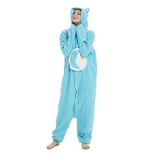 (S-Blau) Unisex Erwachsene Tier Onesie Plüsch Pyjama Plüsch Einteiler Cosplay Kostüm Schöner Bär