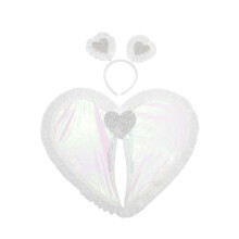 (weiß) Valentinstag Cosplay Kostüm Set Feder Engel, Herz Stirnband, Kostüm Zubehör