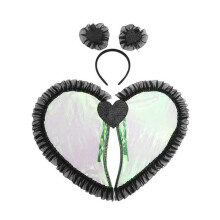 (schwarz) Valentinstag Cosplay Kostüm Set Feder Engel, Herz Stirnband, Kostüm Zubehör