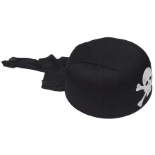 Unisex Halloween Weißer Totenkopf Ball Party Supply Runder Piratenhut Piratenkostüme Zubehör (Schwarz)