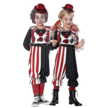 (M 123-136 cm) Unisex-Kind Purim Niedliches freches Clownkostüm Bunter Zirkus Harlekin Cosplay Karneval