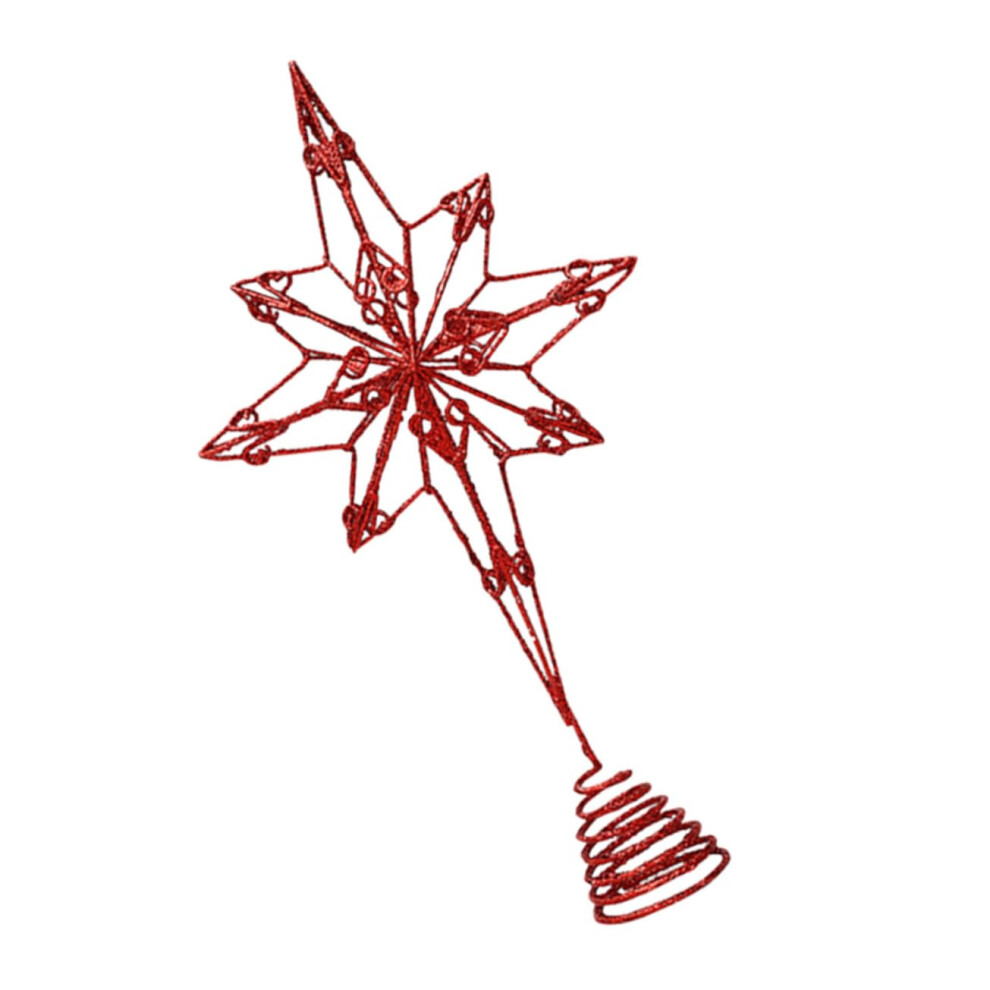 Red 8-Pointed Christmas Tree Star Light Decoration for Festive Tree Ornament, 12-Inch Size, Durable Material-image-OPC-PK5JV7R-NEW