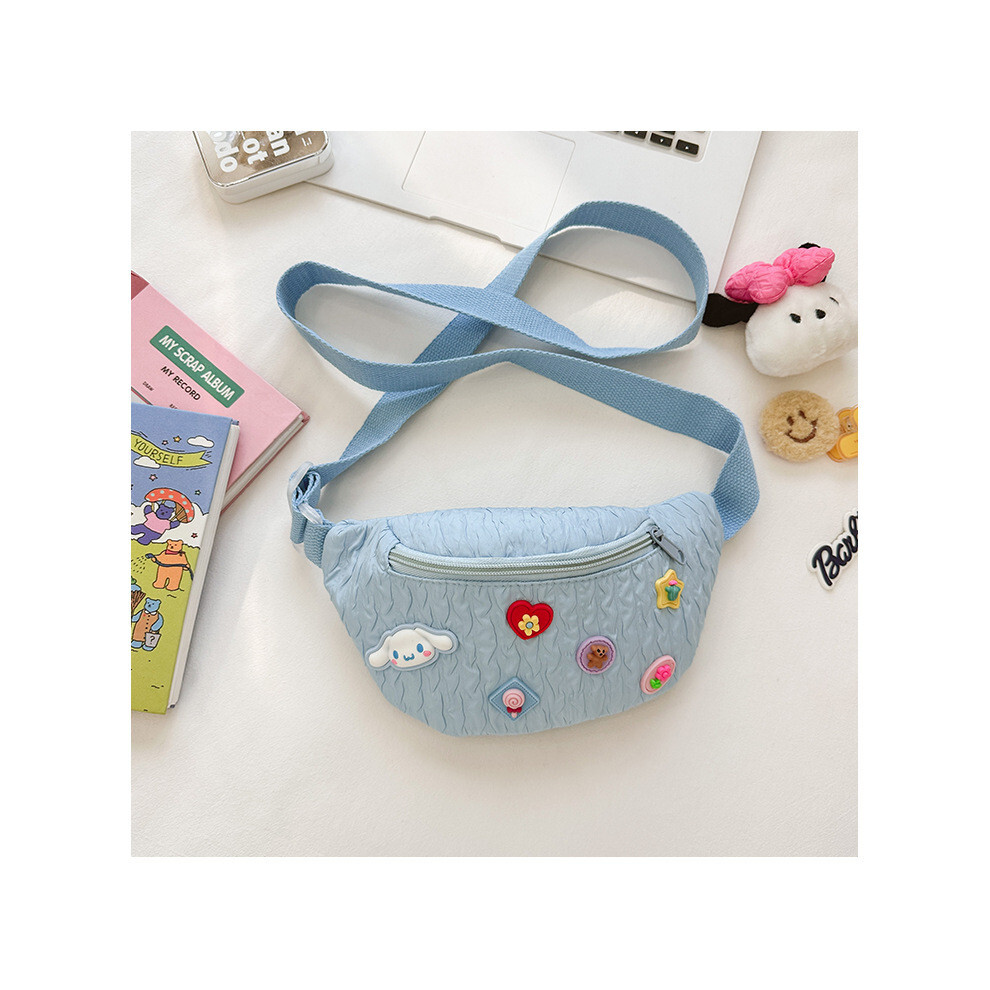 (Blue Cinnamoroll) Melody Cinnamoroll Kuromi Cartoon Chest Bag Polyester Material Daily Play School-image-OPC-PK5JVGQ-NEW