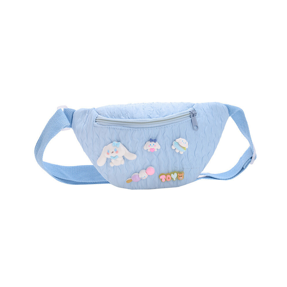 (Blue) Melody Cinnamoroll Kuromi Cartoon Chest Bag Polyester Material School Daily Play-image-OPC-PK5JVSN-NEW