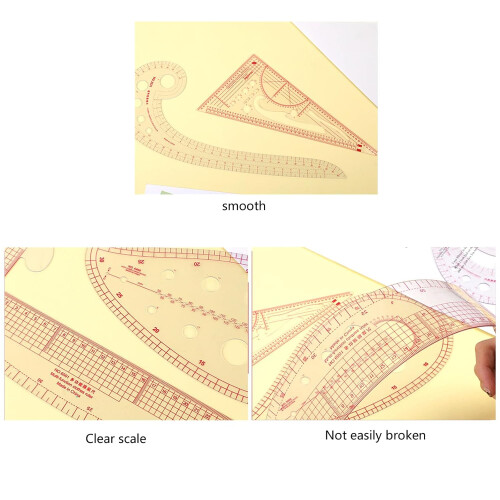 French Curved Ruler for Sewing, Multi-Functional Patchwork Measuring Tool, Drawing Template for Crafting and Quilting 1