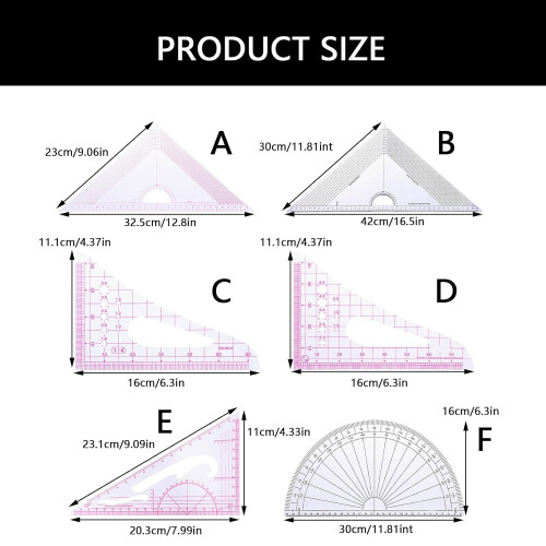 Multifunctional Plastic Quilt Ruler for Precision Cutting and Patchwork Crafting, 12 Inch Size, Durable Design 1