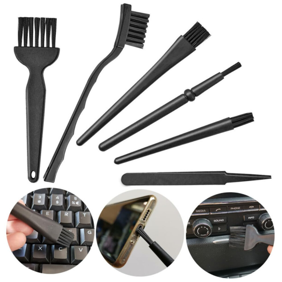 Antistatic Keyboard Cleaning Brush Set For Computers - Electronic Dust Removal Tool, Ergonomic Design Black 6482260144900