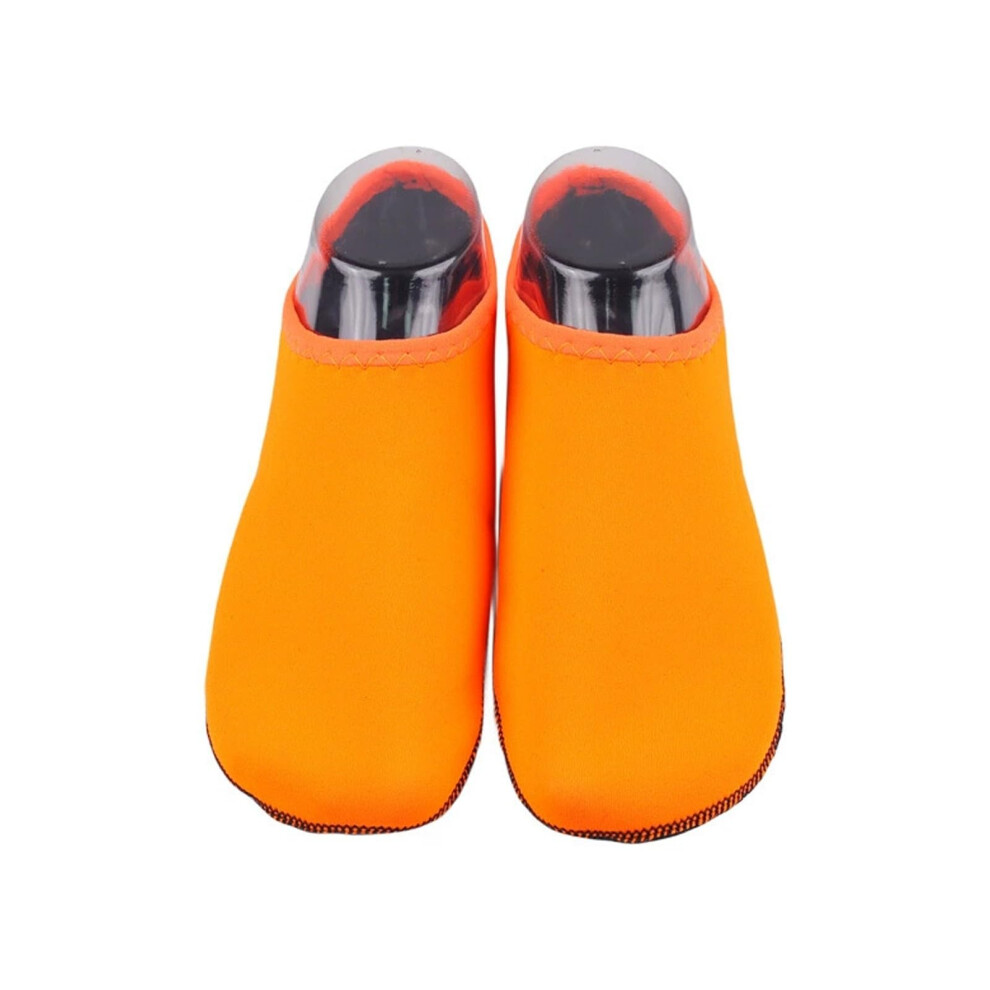 Orange Swim Socks Water Socks With Non-Slip Silicone Sole Flexible Diving Socks For Snorkeling Xxl 42-43
