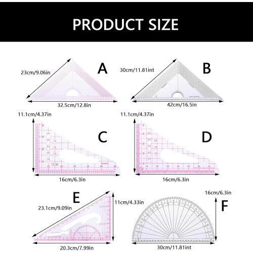 Multifunctional Quilt Ruler 851401 - Sewing Ruler for Patchwork Cutting, Accurate Measurements, Durable Material, Versatile Design 1