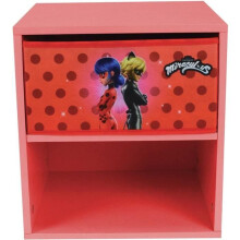 Mesa de cabeceira fun house miraculous joaninha com gaveta h.36 x l.33 x p. 30cm