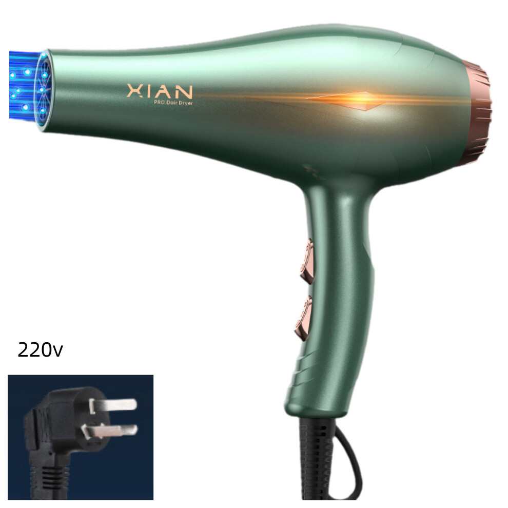 (Green) Dryer High Hair Power High Wind Speed Hair Salon Style Household 2200w Use 220v