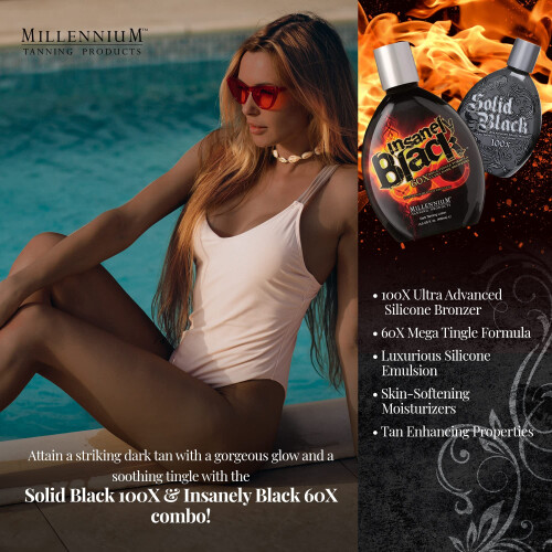 Prodotti abbronzanti Millennium Solid Black 100x (13,5 oz) e Insanely Black 60x (13,5 oz) 2