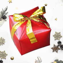 (Other, Red) 2025 1pc Christmas Gifts Box Balloons with Foil Ribbon Christmas Air Balloons New Year Christmas Decorations For Home Navidad 2024