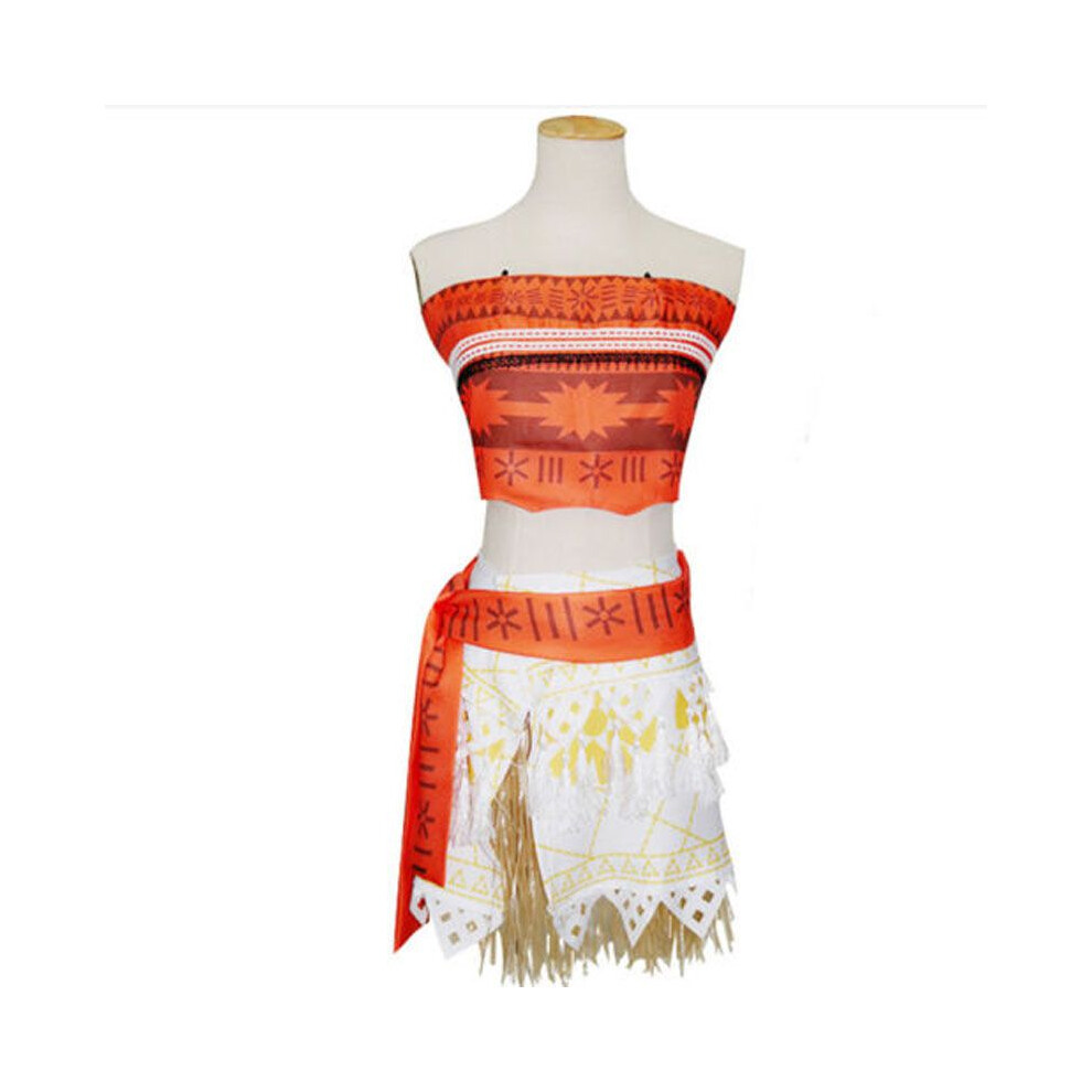 (Adult, Adult M) Kids Adult Moana Princess Costume Fancy Dress Children Hawaiian Set Cosplay