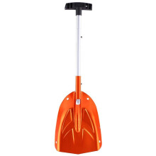 Metal Snow Shovel - Foldable Aluminium Alloy Telescopic Snow Shovel for Outdoor Camping, Orange Color, Winter Tool