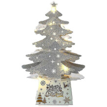 (silver light) 2025 Christmas Ornaments Mini Desktop Christmas Card Ornament Shiny Christmas Tree