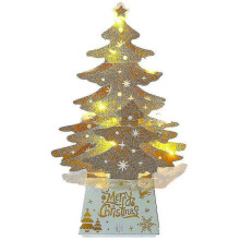 (golden warm light) 2025 Christmas Ornaments Mini Desktop Christmas Card Ornament Shiny Christmas Tree