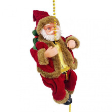 (claret) 2025 Santa Claus Musical Climbing Ladder, Electric Christmas Climbing Santa Rope Ladder Decoration