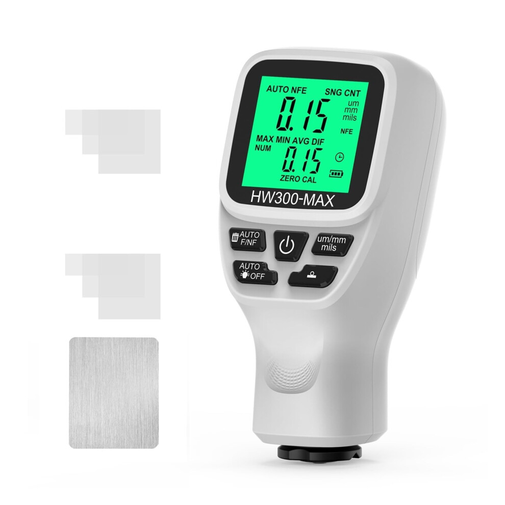 Farbdickenmessgerã¤T Auto Beschichtung Dicke Gauge Lcd Display 0-2000Um Autolack Film Tester Hw300max White 6447073153976