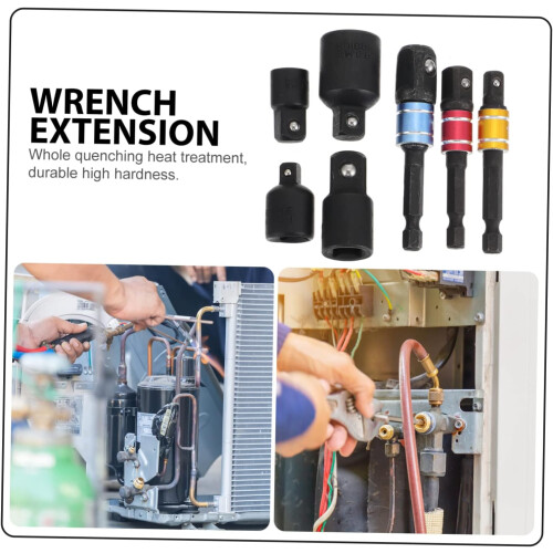 7-Piece Socket Adapter Set for Cordless Drills, Durable Tools for Ratchet Wrenches, Corrosion-Resistant, Precision Engineering 1