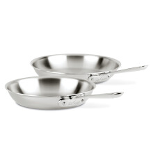 All-Clad D3 3-Ply Stainless Steel Fry Pan Set 2 Piece 10 12 Inch Induction Oven Broiler Safe 600F Kitchen Cooking Set Skillets Durable Fryi