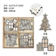 (Gift Snowflake Window Stickers) 2025 Christmas New Christmas Decorations Home Party Wooden Window Stickers Wall Decorations Christmas Tree Pendants