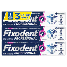 Fixodent Professional Ultimate Denture Adhesive Cream fr hel- och partiella proteser 1,8 oz 3-pack