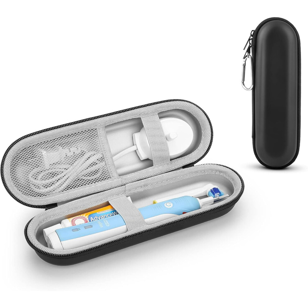 Electric Toothbrush Travel Case for Braun Oral-B Pro Sonicare with Hard Shell Portable Storage Accessories Black Silver